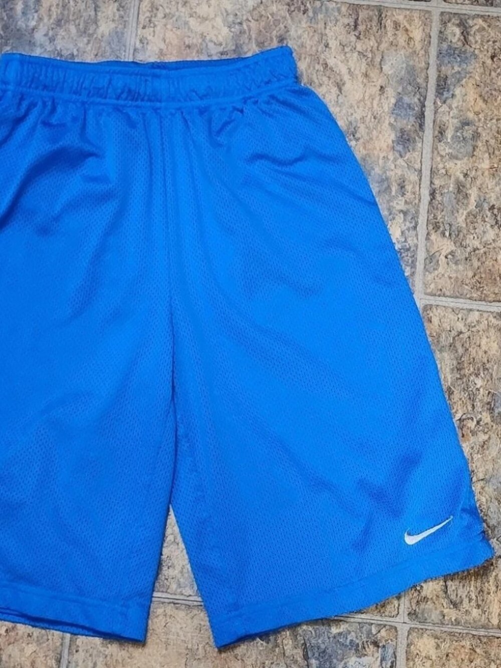 Nike Dri Fit Basketball Shorts Blue Mesh Boys SzXL C138